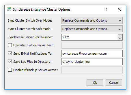 SyncBreeze Enterprise Cluster Options