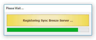 SyncBreeze Server Registration Progress